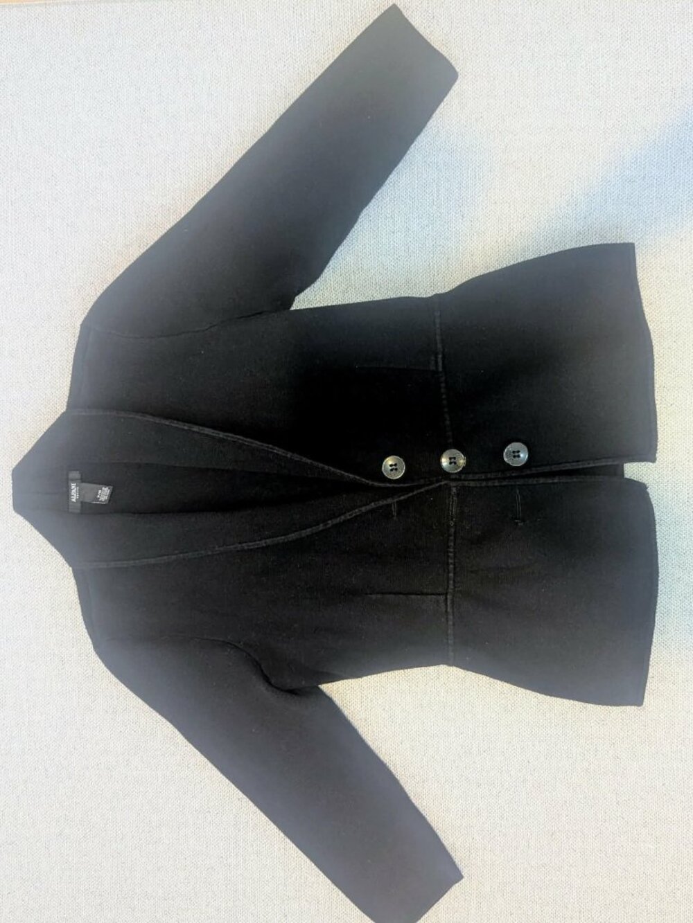 Alfani Petite Black Knit Blazer Jacket P/M 3/4 Sleeve